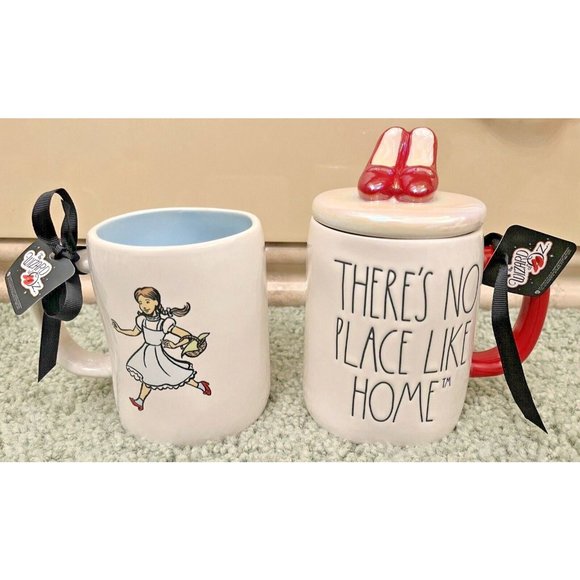 Rae Dunn Other - RAE DUNN WIZARD OF OZ MUG SET OF 2 RUBBY SLIPPERS LID + FOLLOW YOUR OWN PATH
